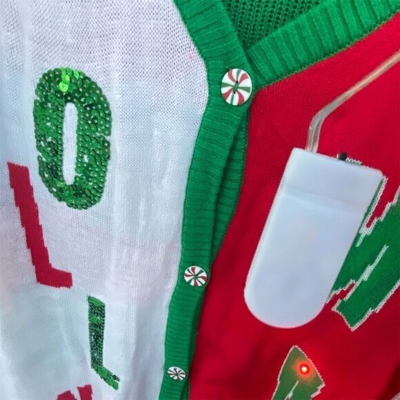 Rockin' Around Women's 2XL Light-Up Christmas Cardigan Sweater - Picture 7 of 13